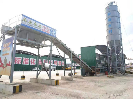 240KW 두배 모터스 안정화 토양 혼합 스테이션 움직이지 않는 배칭 플랜트